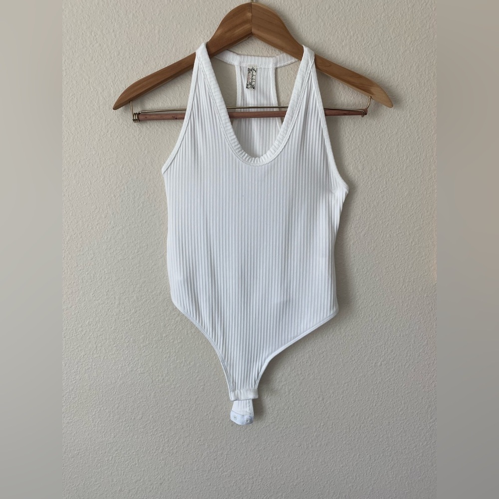 Free People Intimately Women’s White Rib Knit Bodysuit Size XS